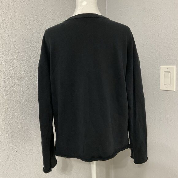 ATM Anthony Thomas Melillo Women's Cropped Sweatshirt Black Size Extra Small - Picture 3 of 8